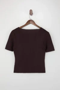 TRENDYOLMİLLA Brown Button Detailed V-neck Knitwear Blouse - Image 6