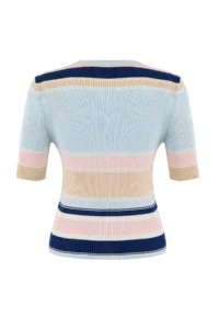 TRENDYOLMİLLA Salmon Striped Fitted Knitwear Blouse - Image 6
