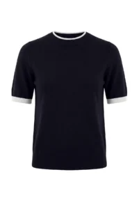 TRENDYOLMİLLA Wardrobe Essentials Navy Blue Color Bloklu Crew Neck Knitwear Blouse - Image 5