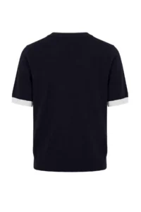 TRENDYOLMİLLA Wardrobe Essentials Navy Blue Color Bloklu Crew Neck Knitwear Blouse - Image 6