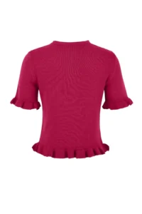 TRENDYOLMİLLA Fuchsia Ruffle Detailed Crew Neck Knitwear Blouse - Image 6