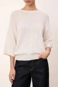 TRENDYOLMİLLA Wardrobe Essentials Ecru Crew Neck Knitwear Blouse - Image 4
