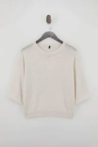TRENDYOLMİLLA Wardrobe Essentials Ecru Crew Neck Knitwear Blouse - Image 6