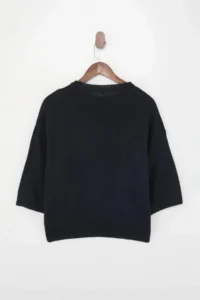 TRENDYOLMİLLA Wardrobe Essentials Navy Blue Crew Neck Knitwear Blouse - Image 2