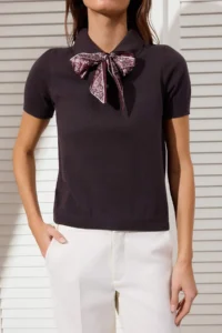 TRENDYOLMİLLA Brown Scarf Detailed Premium Yarn/ Special Yarn Knitwear Blouse - Image 4