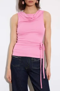 TRENDYOLMİLLA Dusty Rose Fitted Off-Shoulder Neck with flywheel/Frilly Soft Knitting Blouse - Image 3