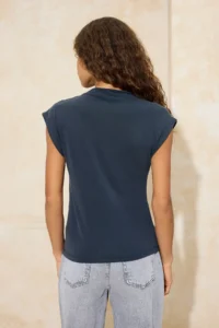 TRENDYOLMİLLA More Sustainable Anthracite Fitted Dog collar Sleeveless Belted Modal Knitting Blouse - Image 4