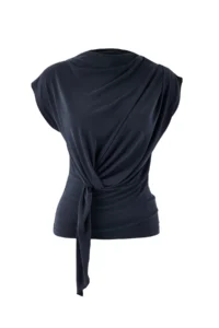 TRENDYOLMİLLA More Sustainable Anthracite Fitted Dog collar Sleeveless Belted Modal Knitting Blouse - Image 5