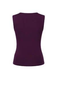 TRENDYOLMİLLA Plum Fitted Boat Neck Sleeveless Accessory Detailed Flexible Knitting Blouse - Image 7