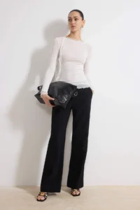 TRENDYOLMİLLA Ecru Transparent Fitted/Body-Fitting Long Sleeve with flywheel/Frilly textured Knitting Blouse - Image 2