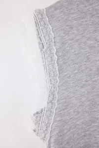 TRENDYOLMİLLA Gray Melange relaxed Pattern Sleeveless embroidery and Weaving Label Detailed Knitting Blouse - Image 7