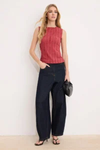 TRENDYOLMİLLA Dark Dusty Rose Fitted Sleeveless textured Knitting Blouse - Image 2
