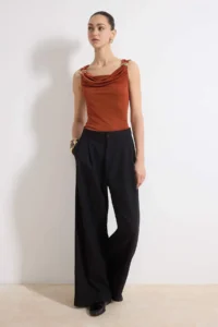 TRENDYOLMİLLA Brick Rejection Fitted Off-Shoulder Neck Thick Sleeveless Sleeveless Buzzy Knitting Blouse - Image 2