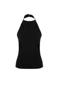 TRENDYOLMİLLA Teen Black Fitted Barbell Neck Shirred Paper Touch Knitting Blouse - Image 5