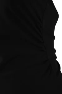 TRENDYOLMİLLA Teen Black Fitted Barbell Neck Shirred Paper Touch Knitting Blouse - Image 6
