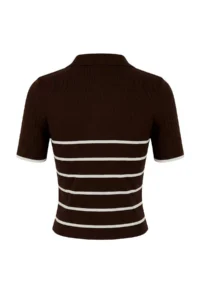 TRENDYOLMİLLA Brown-Stone 2 Sets Paket Striped Basic  Knitwear Thin Blouse - Image 9