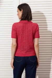 TRENDYOLMİLLA Rejection Cotton Blended buttoned Knitwear Blouse - Image 4
