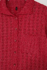 TRENDYOLMİLLA Rejection Cotton Blended buttoned Knitwear Blouse - Image 6