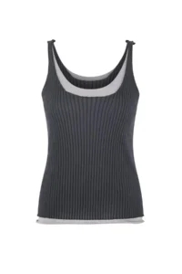 TRENDYOLMİLLA Limited Edition Anthracite Cowl Neck Color Bloklu Knitwear Thin Blouse - Image 4