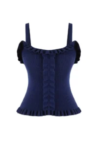 TRENDYOLMİLLA Navy Blue Cowl Neck Bodysuit hugging Crop Knitwear Thin Blouse - Image 5