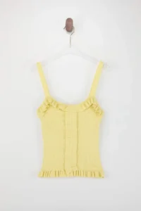 TRENDYOLMİLLA Yellow Cowl Neck Bodysuit hugging Crop  Knitwear Thin Blouse - Image 5