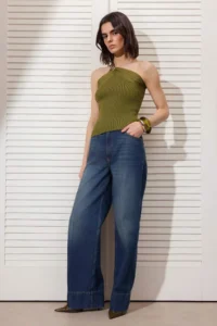 TRENDYOLMİLLA Light Khaki Single Arm Accessory Detailed Fitted Knitwear Thin Blouse - Image 2