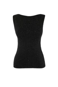TRENDYOLMİLLA Black Knitwear Boat Neck Stone Detailed Chic Blouse - Image 5