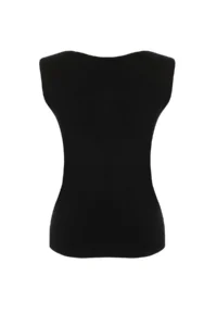 TRENDYOLMİLLA Black Knitwear Boat Neck Stone Detailed Chic Blouse - Image 6