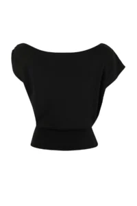 TRENDYOLMİLLA Black Summer Special Yarn Boat Neck Waisted Knitwear Blouse - Image 6