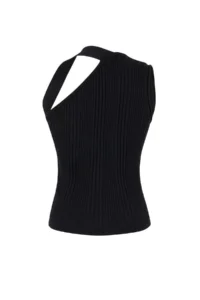 TRENDYOLMİLLA Limited Edition Black Chic Asymmetric Yaka Bodysuit hugging Ribbed Knitwear Blouse - Image 5