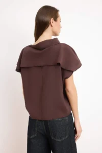 TRENDYOLMİLLA Brown Collar Detailed Weaving Blouse - Image 4