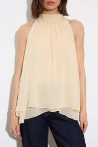 TRENDYOLMİLLA Powder Pink Collar Binding Detailed Flight Flight Lined Siphon Weaving Blouse - Image 3