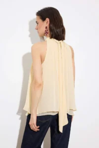 TRENDYOLMİLLA Powder Pink Collar Binding Detailed Flight Flight Lined Siphon Weaving Blouse - Image 4