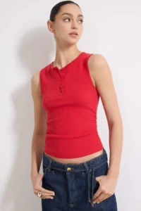 TRENDYOLMİLLA Rejection Fitted Sleeveless buttoned Crop Ribbed Flexible Knitting Blouse
