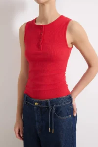 TRENDYOLMİLLA Rejection Fitted Sleeveless buttoned Crop Ribbed Flexible Knitting Blouse - Image 3