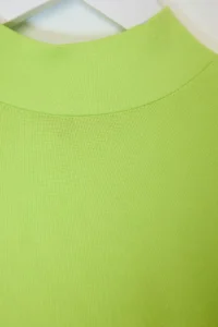 TRENDYOLMİLLA Peanut Green Dog collar Plain Long Sleeve Flexible Knitting Blouse - Image 8