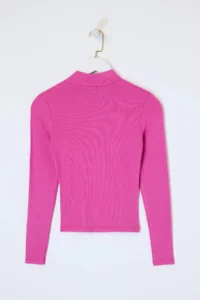 TRENDYOLMİLLA Fuchsia Dog collar Plain Long Sleeve Flexible Knitting Blouse - Image 7