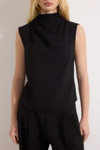 TRENDYOLMİLLA Black Off-Shoulder Neck Chic Weaving Crepe Blouse - Image 3