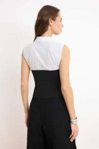 TRENDYOLMİLLA Black Shirt Detailed Weaving Blouse - Image 4