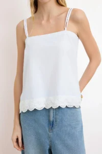 TRENDYOLMİLLA White Size Weaving Blouse with Adjustable Back Embroidery Detail - Image 3