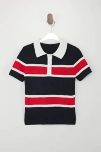 TRENDYOLMİLLA Ecru Polo Shirt Collar Basic Knitwear Thin Blouse - Image 5