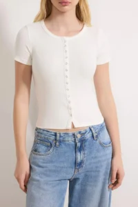 TRENDYOLMİLLA Ecru Fitted Soft Knitting Blouse - Image 3