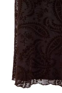 TRENDYOLMİLLA Brown Floral A-Kesim/Life Form Thin Sleeveless Sleeveless Shirred Midi Tulle Knitting Dress - Image 6
