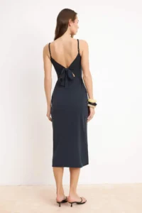 TRENDYOLMİLLA Anthracite A-Cut/Life Form Cowl Neck Sleeveless Binding Detailed Modal Knitting Dress - Image 4