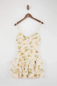 TRENDYOLMİLLA Multicolored Floral Frilly Short / Mini Weaving Dress - Image 3
