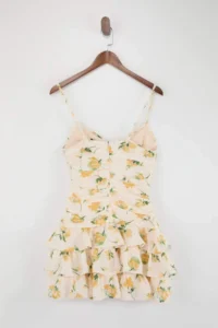 TRENDYOLMİLLA Multicolored Floral Frilly Short / Mini Weaving Dress - Image 4