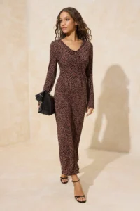 TRENDYOLMİLLA Multicolored animals Binding Detailed Midi Weaving Dress - Image 2