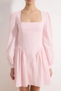 TRENDYOLMİLLA Light Pink Binding Detailed Mini Weaving Dress - Image 3