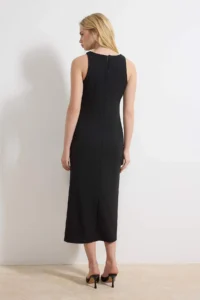 TRENDYOLMİLLA Black Button Detailed Midi Weaving Dress - Image 4