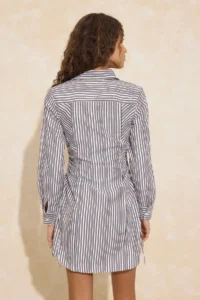 TRENDYOLMİLLA Multicolored Striped Shirred Short / Mini Weaving Dress - Image 4